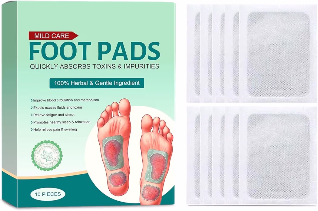 100% Herbal And Gentle Ingredient Detox Foot Pads, 10 Pieces