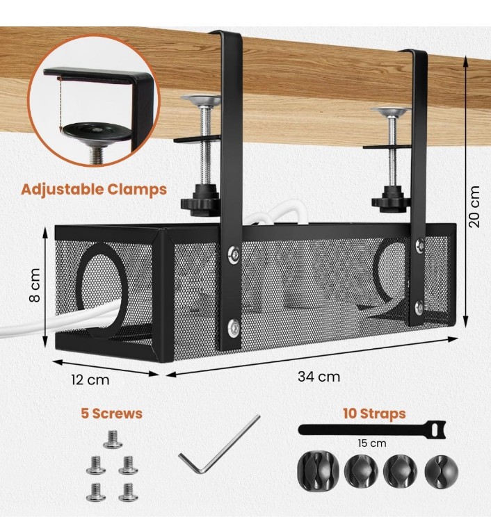 Dyazo Under Desk Cable Management Tray