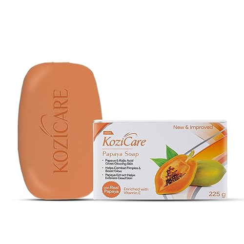 Kozicare Kojic Acid & Glutathione | Papaya | Body Tan Removal | Ghar Ka | Bath Combo Offers | Bathing for Glowing Skin | Helps Exfoliate Dead Skin soaps - Pack of 3