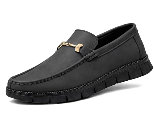 Kraasa Men’s Casual Loafers | Synthetic Leather Upper | Comfortable PU Sole | Slip-On Buckle Office, Party Shoes