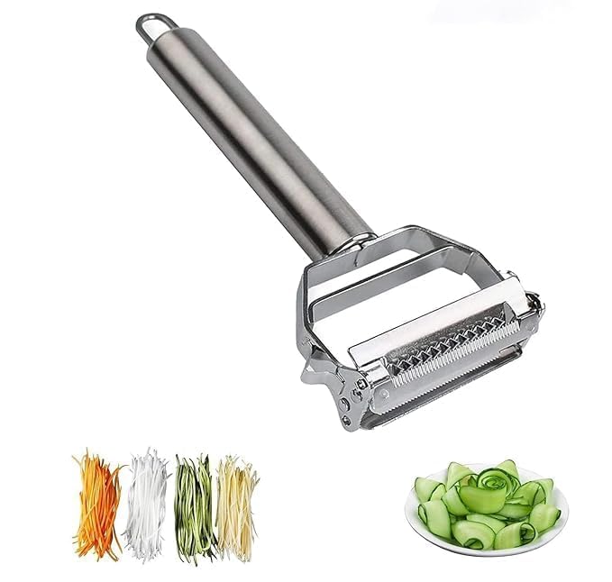 BELOXY Stainless Steel 2 in 1 Julienne Vegetable Peeler Multi-Functional Fruit Vegetable