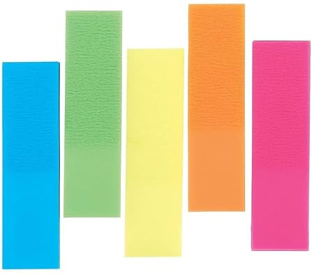 Cubic 5 Colour Plastic Flag Sticky Notes | Bright &amp; Durable PET Page Markers for Indexing