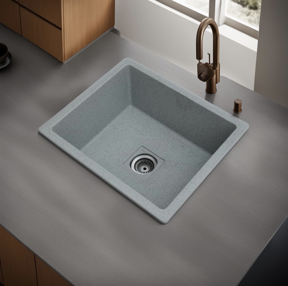 REMANENCE Granite Quartz Single Bowl Kitchen Sink