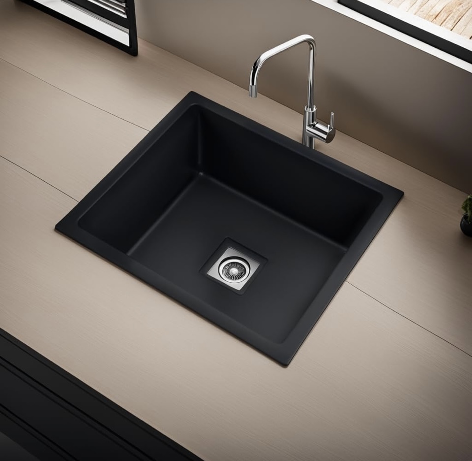 REMANENCE Granite Quartz Single Bowl Kitchen Sink