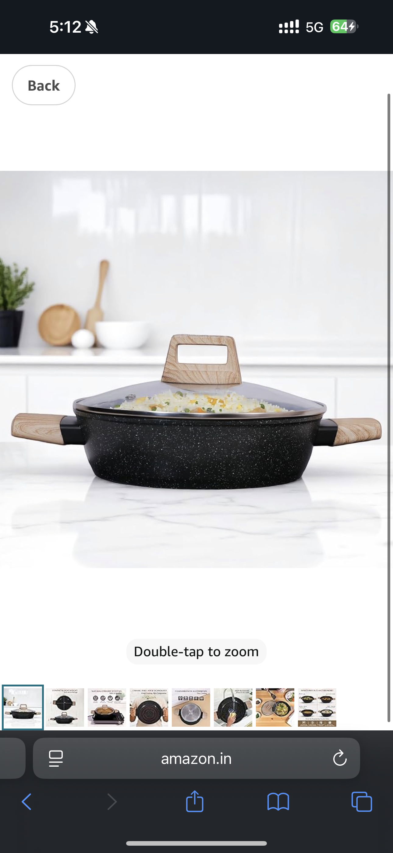 SOLARA Belmont Ceramic Low Casserole with Glass Lid, 2.2 Litre/24Cm, Cast Aluminium Body, Stew P