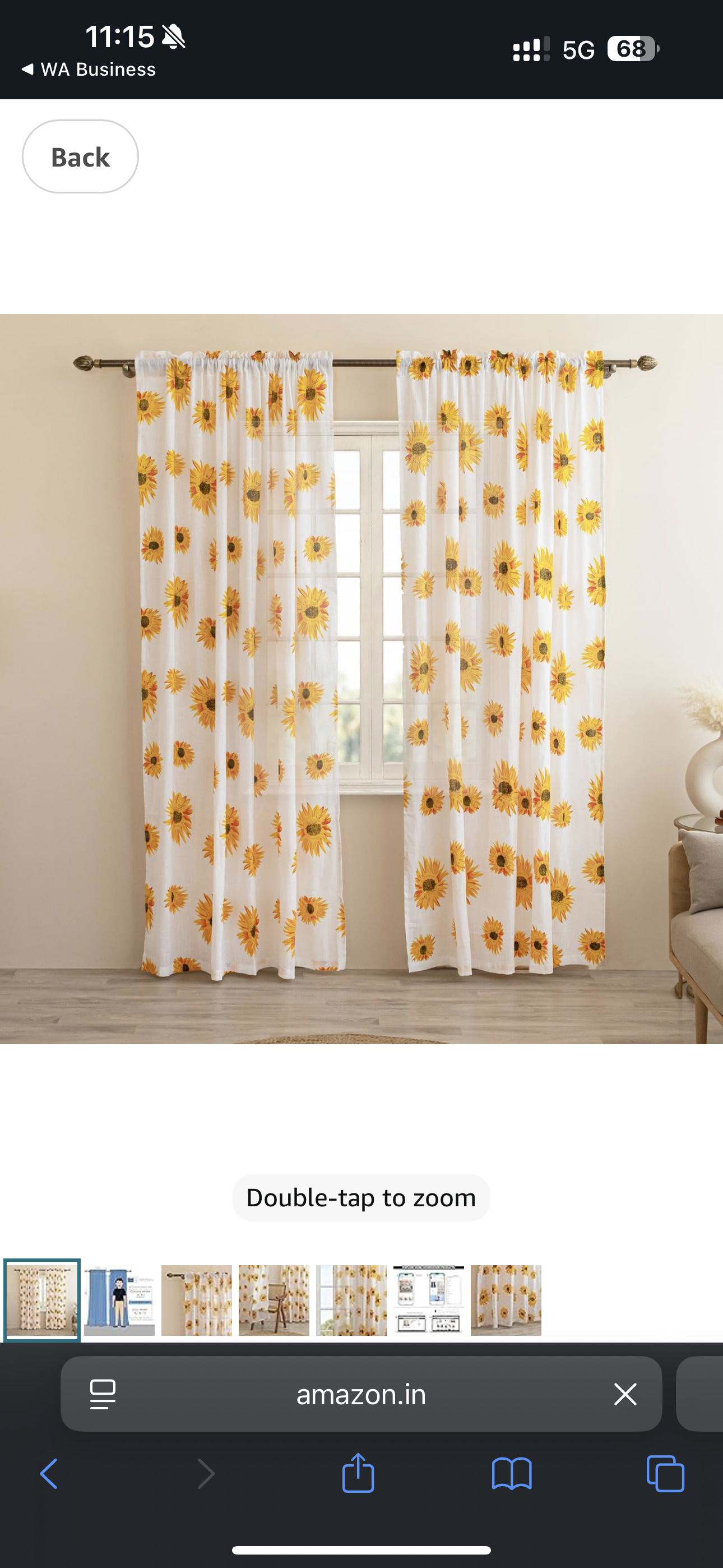 HOMEMONDE Printed Curtains - Cotton Sheer Transparent Curtain Set of 2, Hang with Rod Pocket Luxury Light Filtering Drapes (Sun Flower, Door- 7 Feet (Pack of 2))