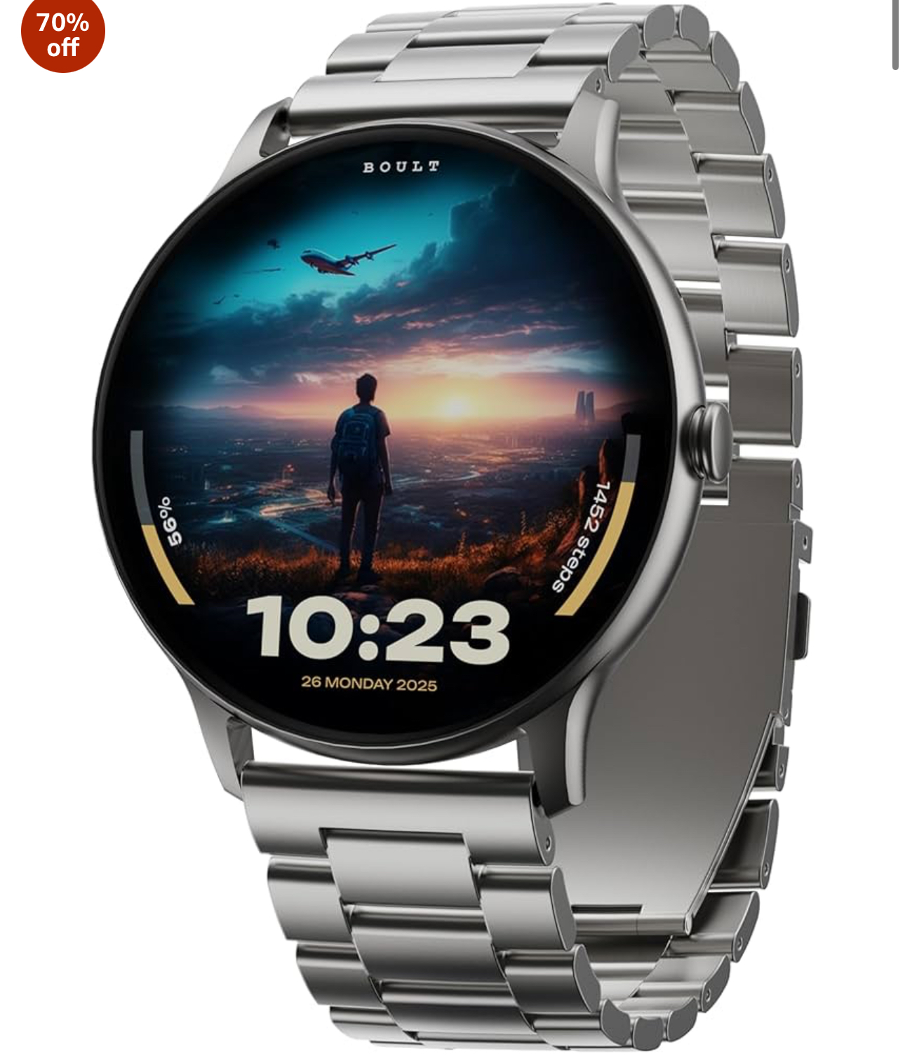 Boult Newly Launched Dire Smartwatch 1.38'' 2.5D Curved HD Display, BT Calling, 500 Nits Brightness