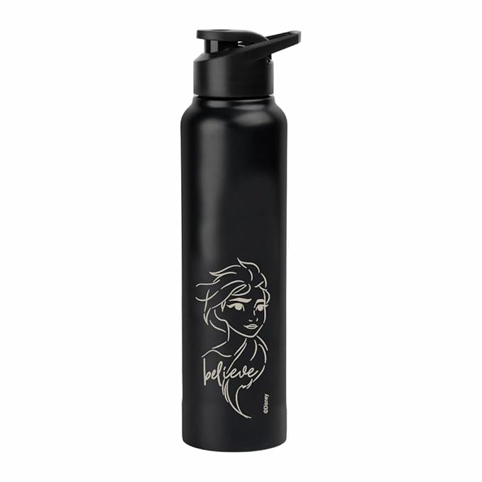 SKI Sprint Stainless Steel Sipper Water Bottle with Laser Print, for School, Office, Gym, Home, Travel