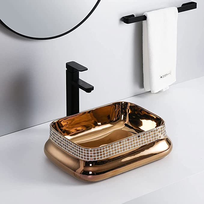REMANENCE Wash Basin Countertop | Tabletop Ceramic Bathroom Sink | Wash Basin Over Counter