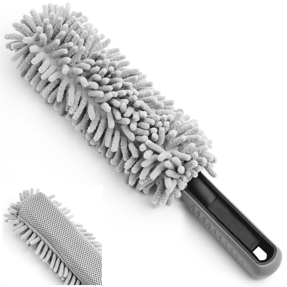 SUPERSTUD Car Duster Microfiber Brush Wax Coated || Premium Wax-Coated Shine & Dust Removal Cars/SUV/All Types of Vehical Duster Brush || Anti-Scratch Car Accessories