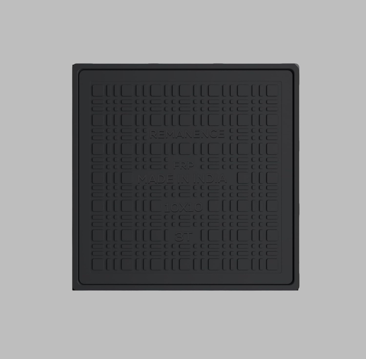 REMANENCE Fiber Reinforced Polymer (FRP) 5 Tons Capacity Manhole Cover | Chamber Cover | Sump Cover (Black, 10 x 10 Inch)