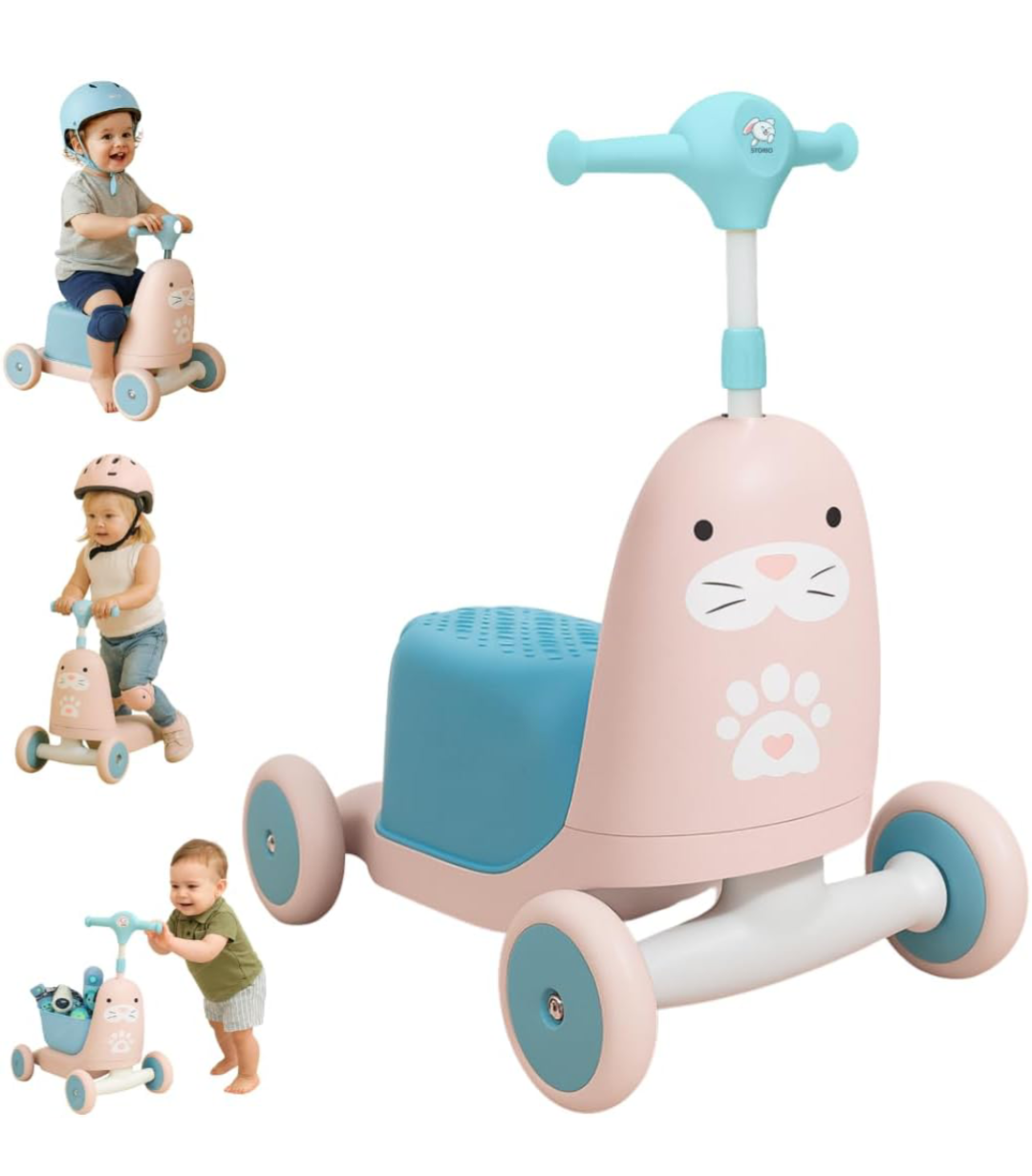 Storio Twitty 3 in 1 Baby Activity Walker Kick Scooter Rideon for Kids