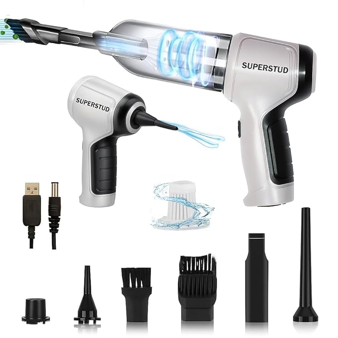 SUPERSTUD Car Vacuum Cleaner 2 in 1 with 3 Attachments & Blower | Cordless