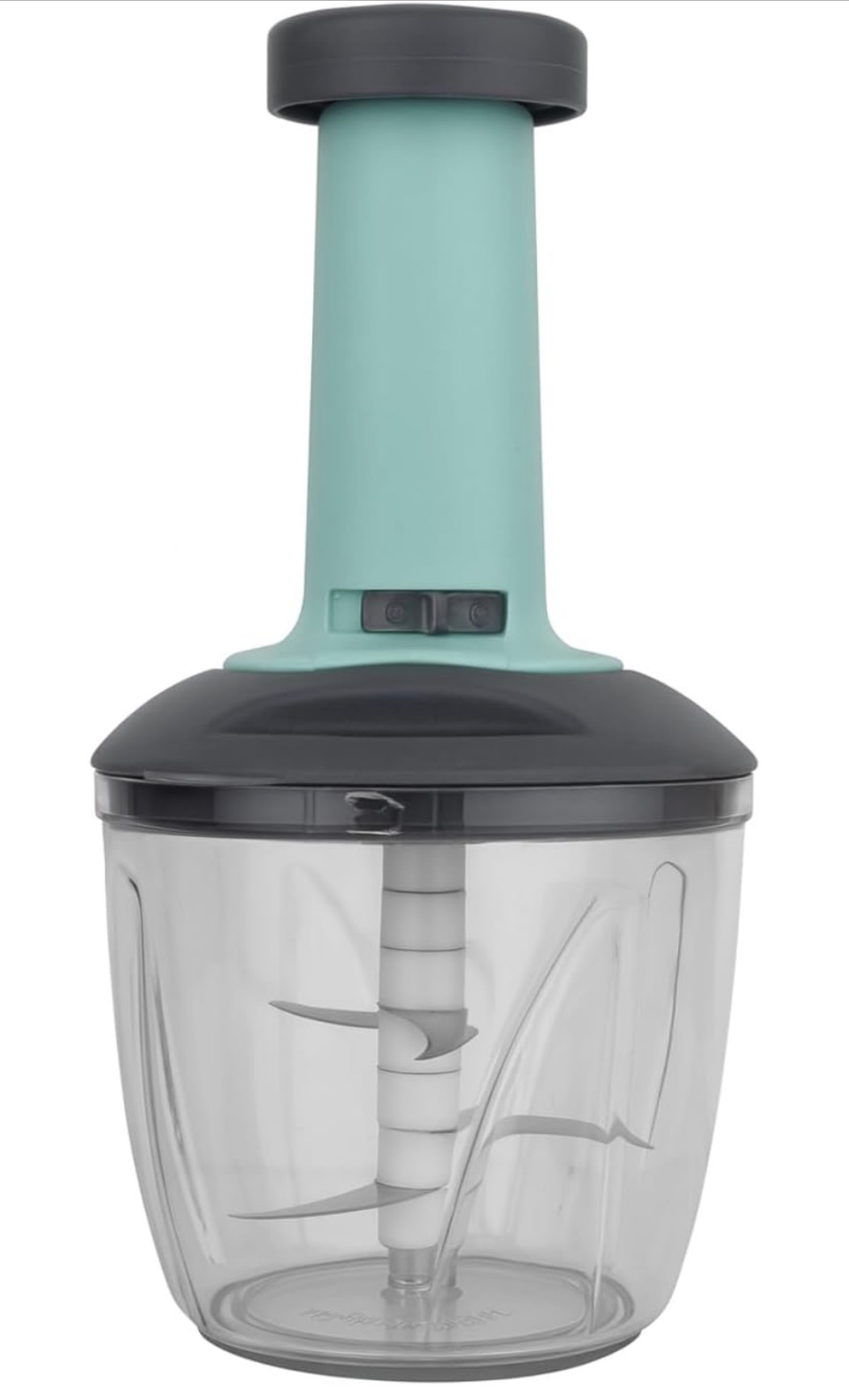 JIVEEX 2 IN 1 1100 ml Push Manual Chopper | Compact Cutter with 6 Stainless Steel Blades With Whisker for Onion