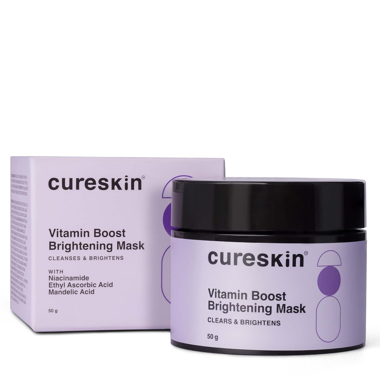 Cureskin Vitamin Boost D Tan Face Mask for Glowing Skin | D Tan Pack for Tan Removal | Fruit Based AHA Tan Removal De Tan Face Pack Mask