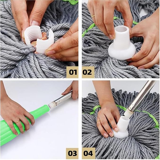 Microfiber Twist Mop for Floor Cleaning, Squeeze Twist Mop Stick