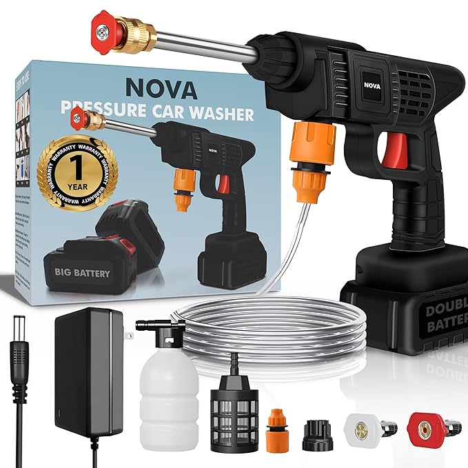 Car Washer High Pressure Gun Rechargeable with 2 Batteries