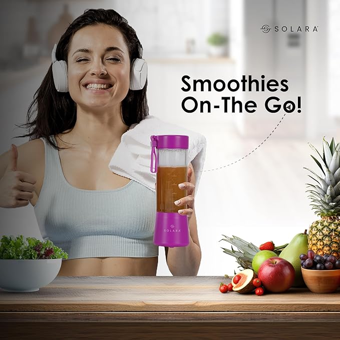 SOLARA Blendkwik Portable Blender for Juices, Shakes, Smoothies, Crushing Ice