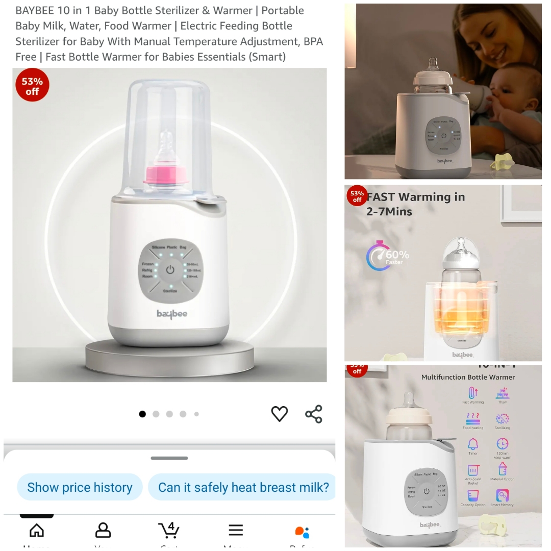 BAYBEE 10 in 1 Baby Bottle Sterilizer &amp; Warmer