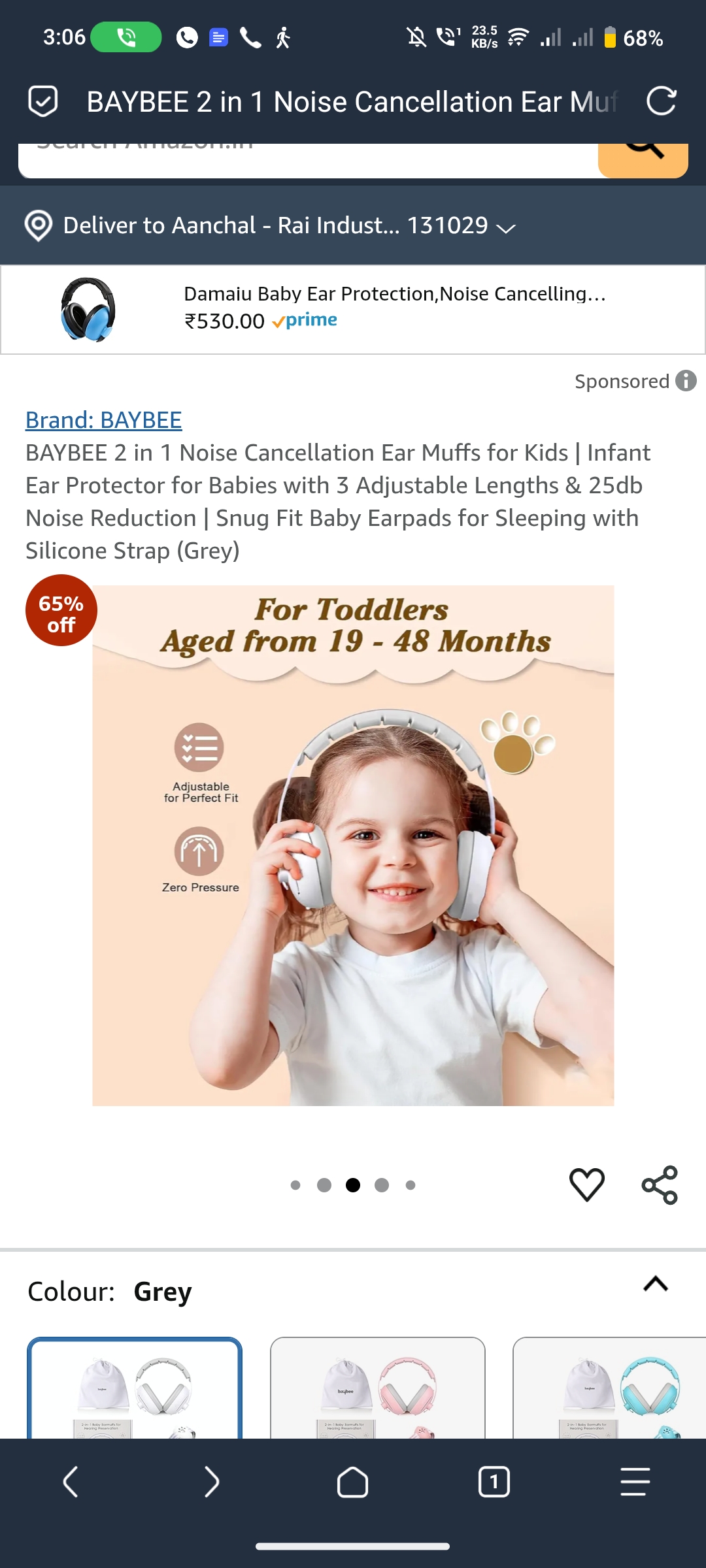 2 in 1 Noise Cancellation Ear Muffs for Kids