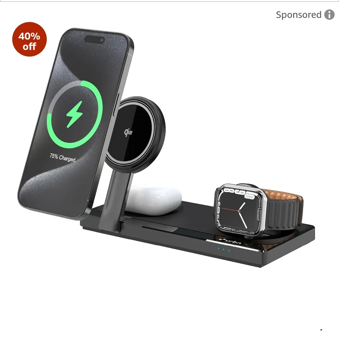 URBN Qi2 Certified 3-in-1 MagSafe Wireless Charging Stand