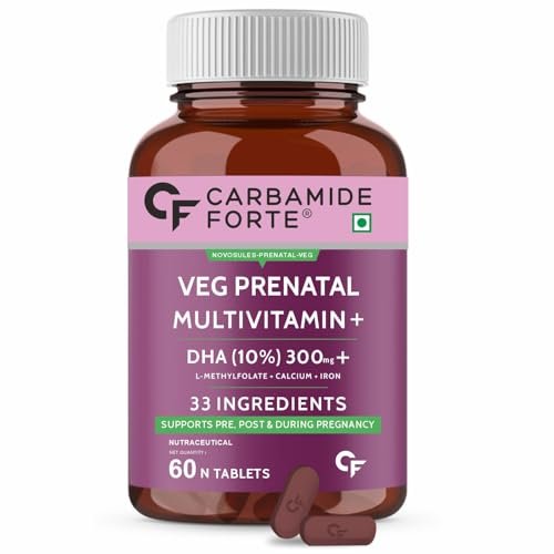 Carbamide Forte Veg Prenatal Multivitamin for Pregnancy with DHA 300mg Multivitamin for Women- 1 count, 60 capsules