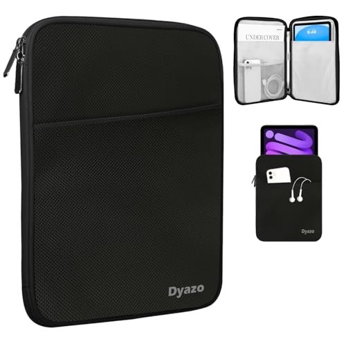 Dyazo Tablet Sleeve Case Fits Upto 11.6 Inch Tablets | Protective Carrying Sleeve with Organized Compartments | Compatible with iPad, Samsung Galaxy Tab, Lenovo, Realme, OnePlus, Xiaomi & More (Black)