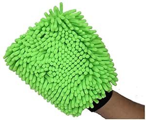 SOBBY Microfibre Wash and Dust Chenille Mitt Cleaning Gloves (1 PC Single Sided, Extra Large, Big Chenille Mitt Glove) Multicolor