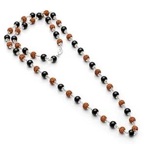 AVORA Divya Raksha Rudraksha & Karungali Mala | Original 108 Beads Spiritual Protection Mala | Natural Rudraksha & Certified Karungali Wood for Japam, Meditation & Positivity | Unisex Devotional Gift