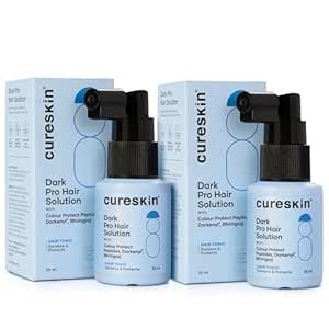 Cureskin Anti Grey Hair Serum | Reverses & Limits Hair Greying | Dark Pro Hair Solution Natural Hair Darkener, 30 ml (Pack of 2)