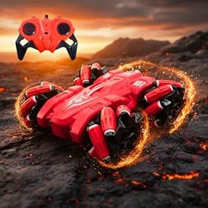 Remote Control Drift Stunt Car 4WD | 360° Rotating | Dual Sided Climbing | High-Speed Tumbling | Rechargeable Stunt Car | C-Type Charging | Remote Control Car for Kids | Made in India. (Red)