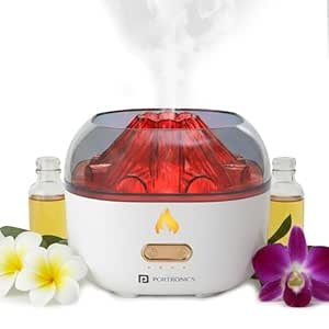 Portronics Magma Pro, Mini Aromatherapy Humidifier with Dual Light Modes, Essential Oil Diffuser, 200ml Capacity, Type-C Powered, Ultra Quiet Operation, Four Auto Timers, Cool Mist for Home & Office
