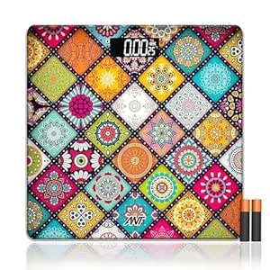 Ant Flora Mandala Digital Weighing Scale for Body Weight 180 kg Capacity | High Precision Sensors | Tempered Glass | Auto Off | LCD Display | Anti-Skid | Personal Health Fitness Scale