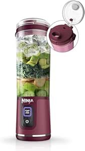 Ninja Blast Portable Cordless Blender (BC151INCR) – 530ml | USB-C Rechargeable | Crushes Ice & Frozen Fruit | BPA Free, Leak-Proof Travel Lid Cranberry Red