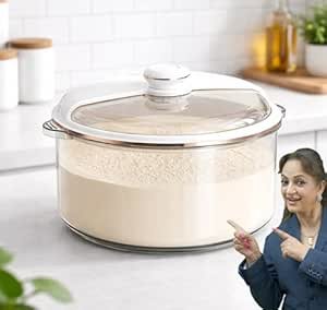 PANCA Container for Kitchen Storage Set - Airtight Rice Container | Grocery Jars And Containers Set| Insect & Moisture Proof Plastic Boxes for Cereals, Grains, Pulses, |Essential Kitchen Tools (5 Kg)