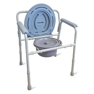 Antara AGEasy Foldable Commode Chair | Adjustable Height, Lightweight Bedside Toilet Chair for Adults & Seniors | Sturdy Aluminum Frame, Supports Up to 100 kg