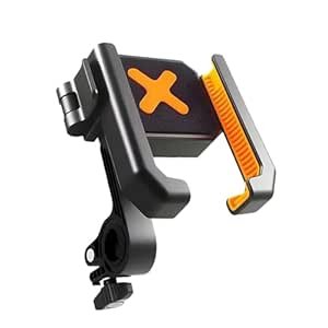 Motorcycle Handlebar Phone Mount with One-Hand One-Touch Lock System, 360° Rotation, Anti-Slip & Shockproof Protection, Universal Mobile Holder