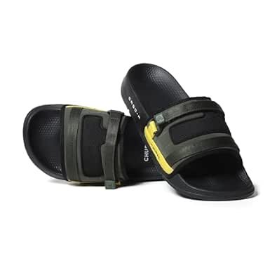 CHUPPS Element Grey & Black Drift Orthopedic Slippers | Soft Footpharma Footbed | Breathable Ventilation Holes | Lightweight Flip Flops | Anti-Skid Chappals for Everyday For Mens