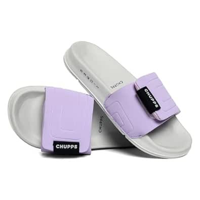 CHUPPS Quilt Bloom Purple & Grey Drift Orthopedic Slippers | Soft Footpharma Footbed | Breathable Ventilation Holes | Lightweight Flip Flops | Anti-Skid Chappals for Everyday For Womens