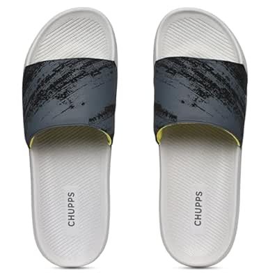 CHUPPS Roadster Grey Drift Orthopedic Slippers | Soft Footpharma Footbed | Breathable Ventilation Holes | Lightweight Flip Flops | Anti-Skid Chappals for Everyday For Mens