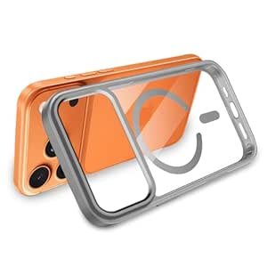 iPhone 17 Pro Transparent Case | Shockproof Bumper & Camera Protection | Magsafe Compatible | Sleek Hard Crystal Back Cover for iPhone 17 Pro – Grey