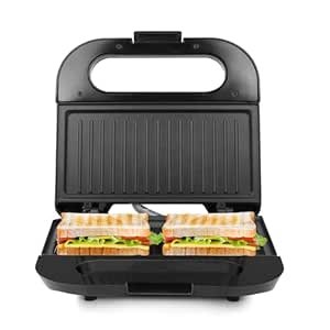 Milton Royal Express 800W Griller Sandwich Maker & Toaster | Auto Cut Off | Non-Stick Fixed Grill Plates | Easy Clean | Power Indicators | 1 year Manufacturer Warranty - Black